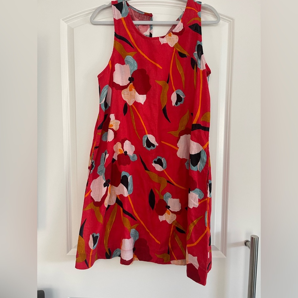 Sigrid Olsen Red Sleeveless A-Line Sundress